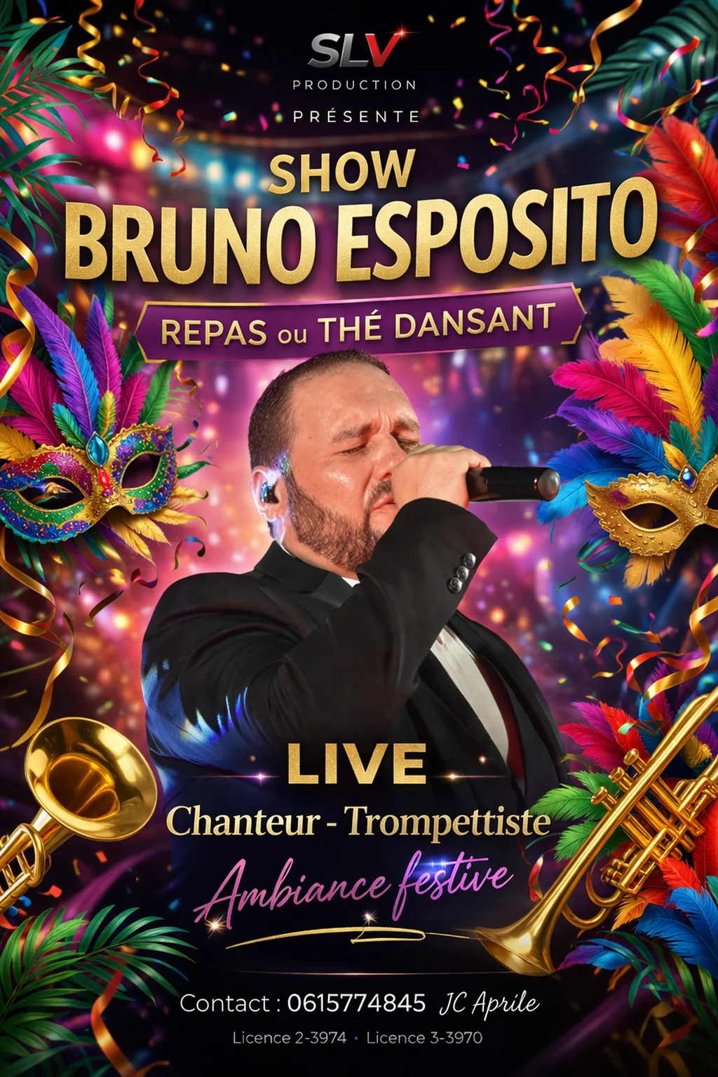 Affiche du thé dansant avec Bruno Esposito